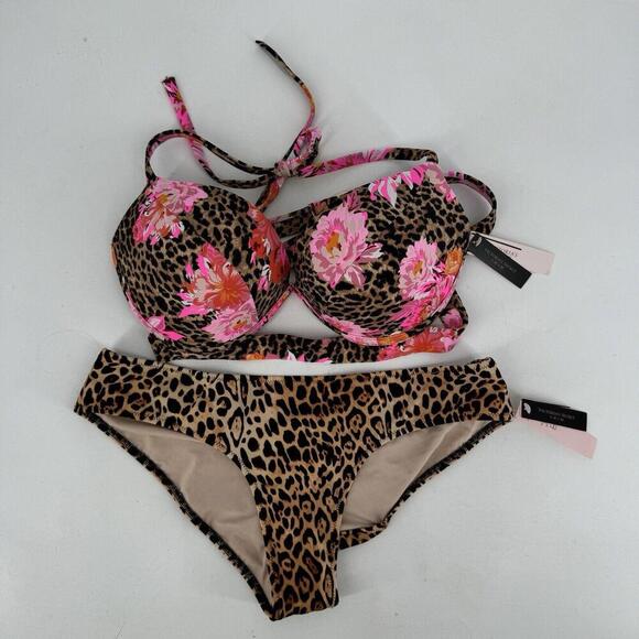 Victoria's Secret Other - Victorias Secret bikini womens bombshell animal print floral leapord 38c medium